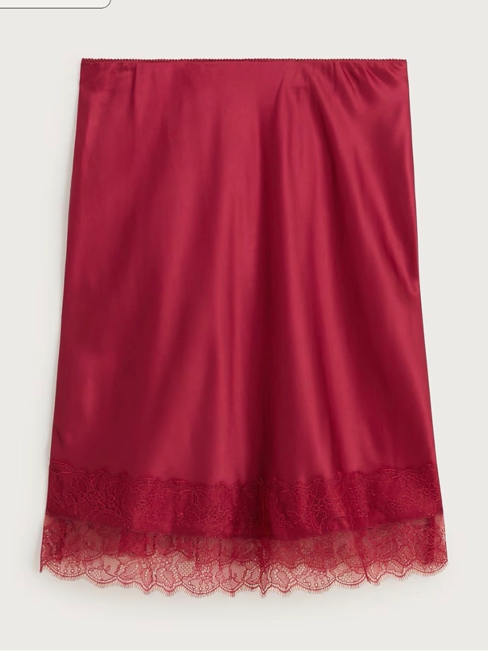 J. Crew Gwen lace-trim slip skirt in luster charmeuse